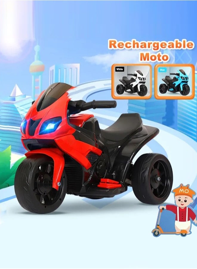 الحلم دراجة نارية رياضية للأطفال 6 فولت للركوب على دراجة نارية مع عجلة خفيفة لفرامل القدم لسباق اليد للأطفال، ألعاب ركوب للأطفال، دراجة كهربائية باللون الأحمر - Image 1